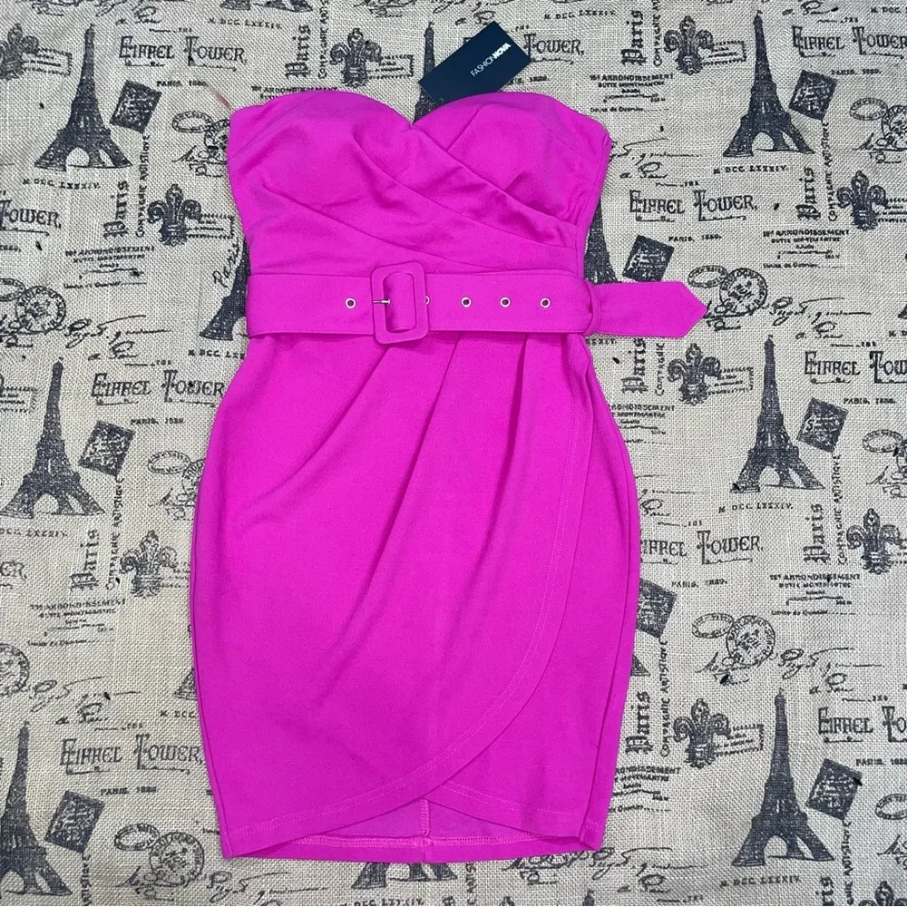 Fashion Nova NWT! Fuchsia Giving In To You Tube Mini Dress Size S - Picture 3 of 13